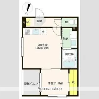 コロンヤマシナ【2階】の間取り