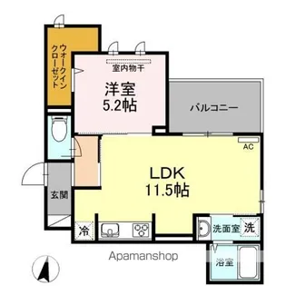 グランテリア楽々園S【2階】の間取り