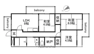 パールハイツ打出浜【603号室】の間取り