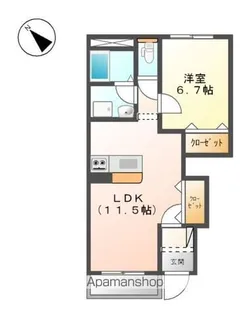 コンフィード本橋Ⅱ【1階】の間取り