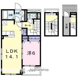 リバーサイド ケン【3階】の間取り