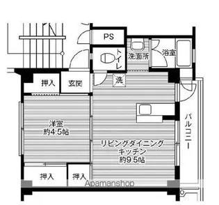 ビレッジハウス若松1号棟【2階】の間取り