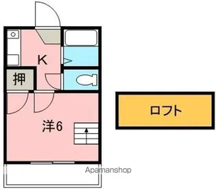 レオパレス中吉野A・B【A204号室】の間取り