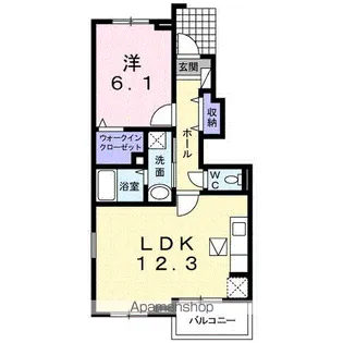 クレール アベニール【1階】の間取り