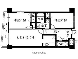 オリエンテ泉中央【6階】の間取り