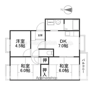 サンパティーク【c102号室】の間取り