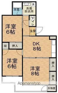 城山マンション【301号室】の間取り
