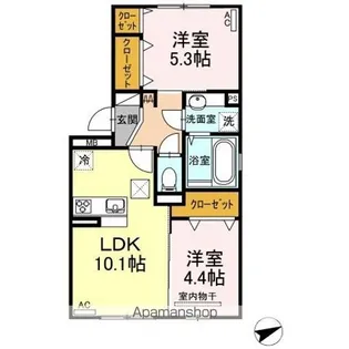 Girasole(ジラソーレ) 【101号室】の間取り