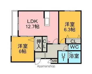 キャッスル矢代【2階】の間取り