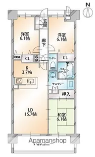 アルファステイツ吉田公園【6階】の間取り