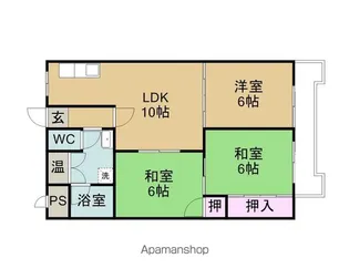 LA VILLE【402号室】の間取り