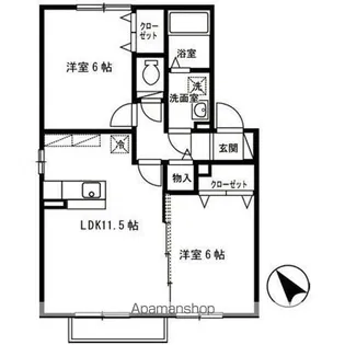 グランモア鳴滝 AB【2階】の間取り