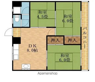 シャトー松原A棟【813号室】の間取り