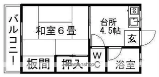 森アパート【A202号室】の間取り