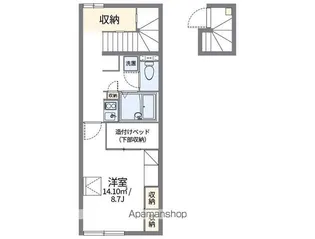 レオパレスラ ポム ウルーズ【202号室】の間取り