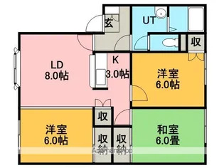 リラハイツC棟【1階】の間取り