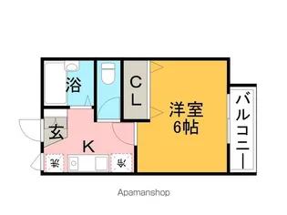 プチシャンブル箕面【1階】の間取り