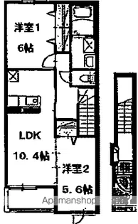 仮)メリディオ河内【204号室】の間取り