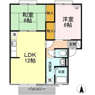 ビラ芳翠 A棟【1階】の間取り
