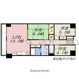 千葉県千葉市稲毛区小中台町【マンション】の間取り