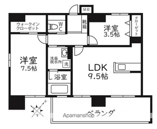MODERN PALAZZO天神南LEAF【1階】の間取り