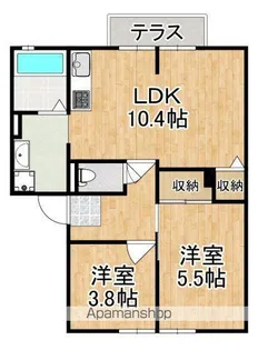 ブリーズ大安寺B C【2階】の間取り