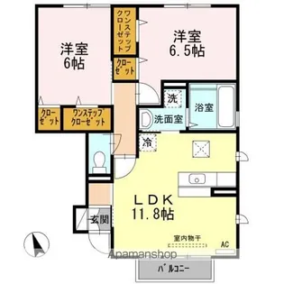 ウィズ 山城 C棟【1階】の間取り