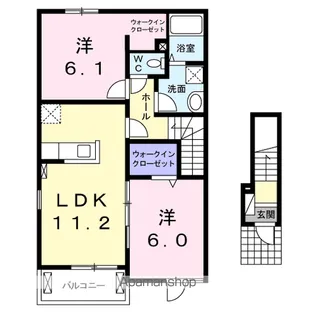 ワーズ・ワースⅠ号館【2階】の間取り