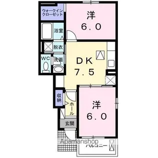 サン パルムⅡ【1階】の間取り