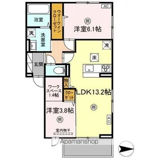 岡山県岡山市北区奉還町4丁目【アパート】の間取り