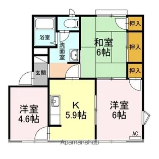 アーバンアヴェニュー Ⅱ棟【1階】の間取り