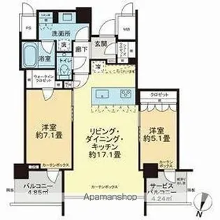 プレミスト天神赤坂タワー【6階】の間取り