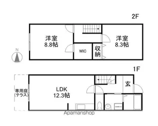 アーバンライフ庭瀬【1階】の間取り