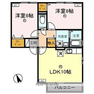 ルピナス明里橋 B【2階】の間取り