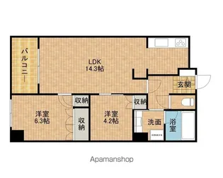 アートフォルム元城【3階】の間取り
