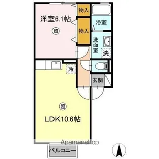 クラレンスホワイト Ⅰ・Ⅱ【2階】の間取り