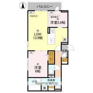 クラシスト新金岡【303号室】の間取り