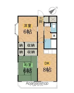 フラットハピネス【301号室】の間取り