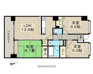 アスコット【3階】の間取り