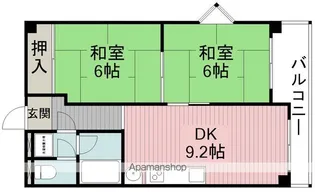 ハイツ北之防【3階】の間取り