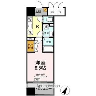 DーROOM千葉中央【8階】の間取り
