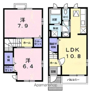 エイチ マーブル【1階】の間取り