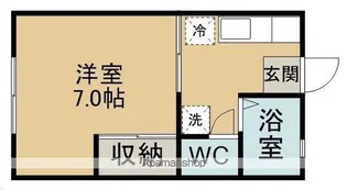 クレインハウスB棟【202号室】の間取り