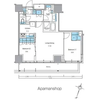 ルフォンプログレ渋谷ヒルトップ【16階】の間取り