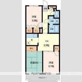 プライムアーバン武蔵小金井【1階】の間取り