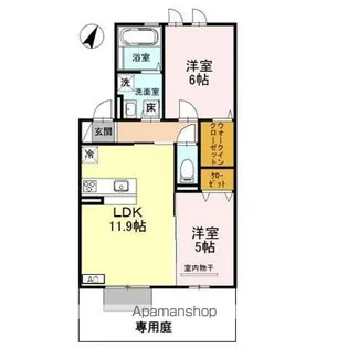 JIN輝 B棟【1階】の間取り