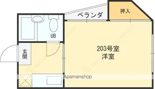 ぱお RELAX LIFE 瓢箪山【203号室】の間取り
