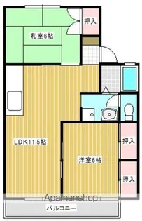 パークハウス三宅【2階】の間取り