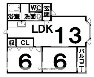 プリオール曙【2-C号室】の間取り