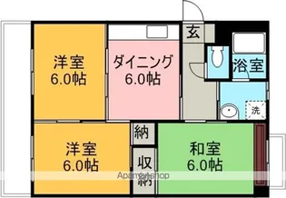 ゼフィール大清水【106号室】の間取り